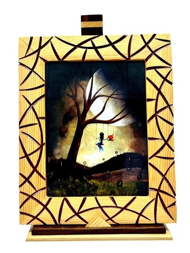 Natural Wooden (Brown) Wall Hanging Photo Frame