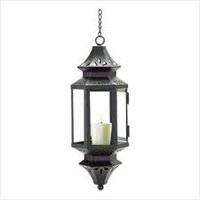 Hanging Moroccan Lanterna Glass Outdoor Candle Holder