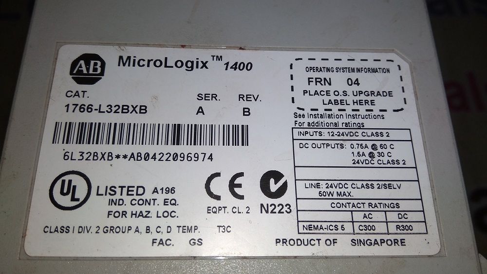 ALLEN BRADLEY PLC 1766-L32BXB A B