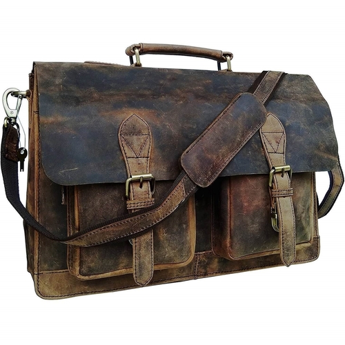 Black Leather Laptop Bag
