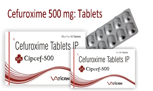 Cipcef-500 Tablet - 500 Mg Cefuroxime Antibiotic | Recommended For Bone & Joint Infection And Surgeries, Dosage As Directed By Physician