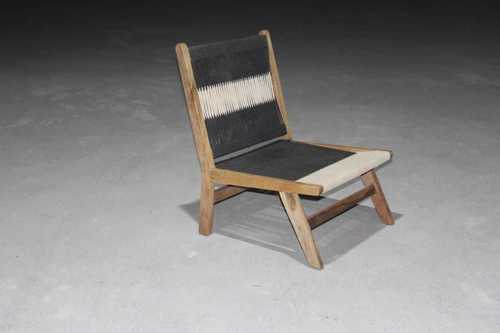 Wood + Rope Outdoor Lounge Chair, Beach Chair, Antique Chair.