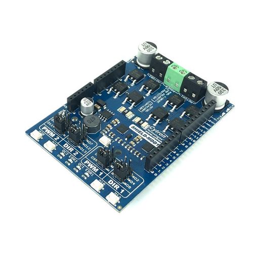 Cytron 10A Dual Channel DC Motor Driver Shield for Arduino Uno - 8.3x5.9x1.26 cm, 7-30V Power Input, Bidirectional Control, LED Status Indicators