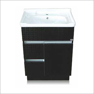 Black Floor Standing Hardwood Bathroom Plain Vanity