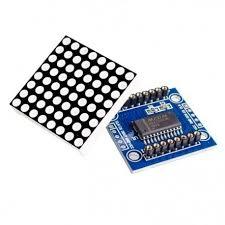 MAX7219 Dot LED Matrix Module MCU Control LED Display Module - Dimensions 50x32 mm, 8x8 LED Matrix, 3-Wire Communication for Microcontroller Control | 5V Rated Voltage, Easy Connectivity for Animation Projects