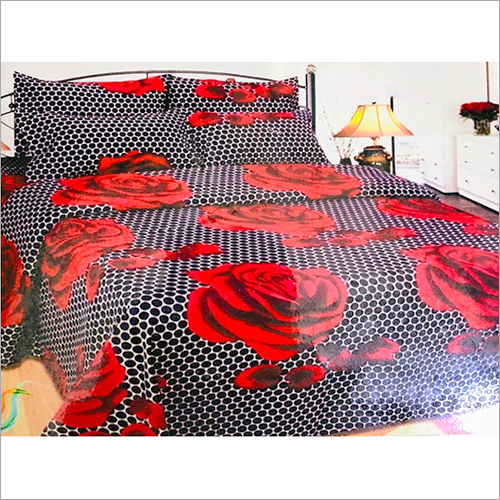 Red Rose Printed Bed Sheet