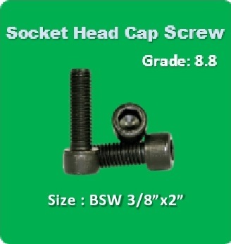 Socket Head Cap Screw Bsw 3 8X2 Grade: 8.8