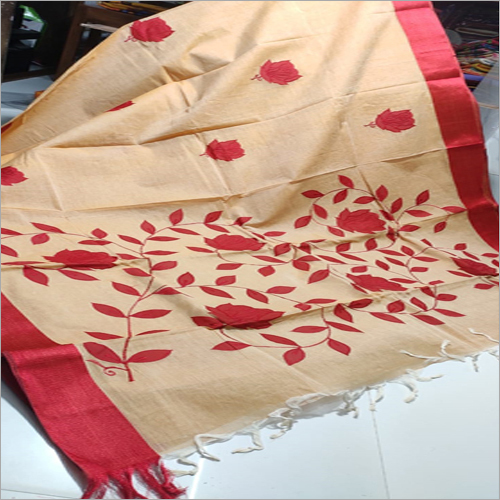 Ladies Applique Cotton Printed Saree