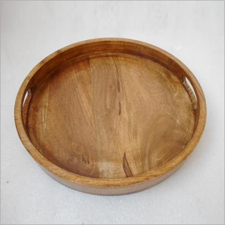 Brown Wooden Round Platter