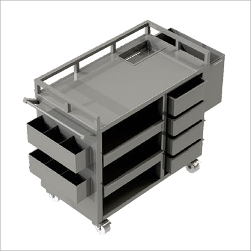 Tea Snack Service Trolley - Stainless Steel, 5 +41 + 8 x 22 x 36 + 4 Inches | Polished Finish, Customized Size, Versatile Use