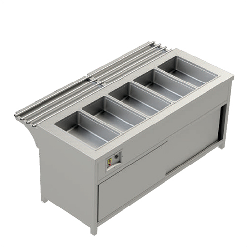 SS Hot Bain Marie - 1/1 Size Stainless Steel Polished Finish Electric Power 2-3 kW | Ideal for Restaurants Customized Length and Thickness