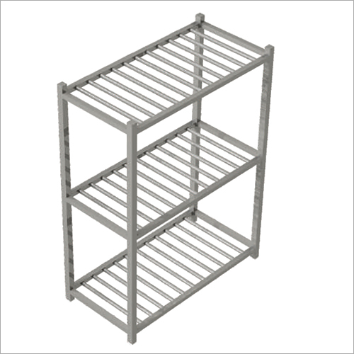 Ryno Stainless Steel Pot Rack - 3 Shelves, 48x24x66 Inch | Polished Finish, Free Standing Design, Customized Length and Thickness