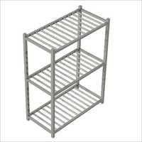 Ryno Stainless Steel Pot Rack - 3 Shelves, 48x24x66 Inch | Polished Finish, Free Standing Design, Customized Length And Thickness