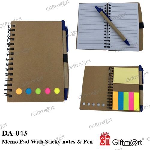 Memo Pad With Sticky Notes & Pen
