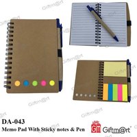 Memo Pad With Sticky Notes & Pen