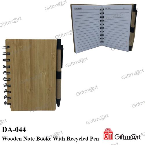 Wooden Note Book With Recycled Pen