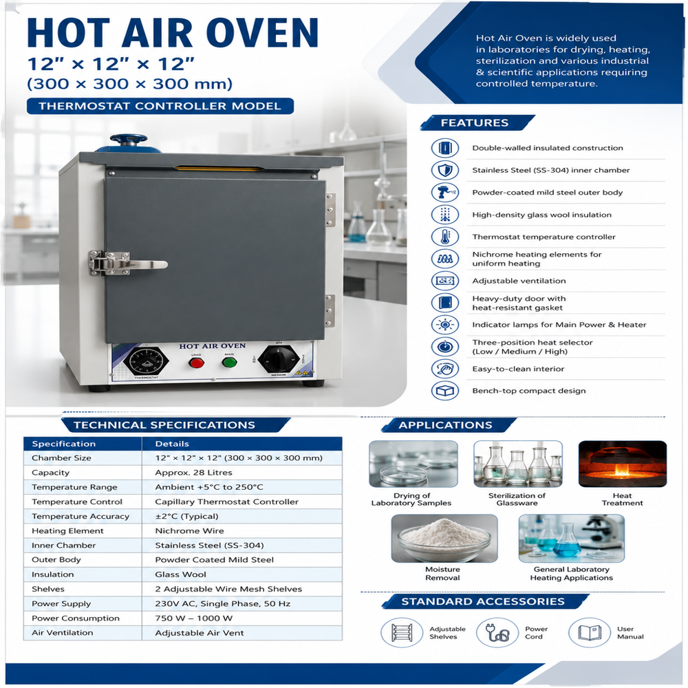 Laboratory Oven - Capacity: 14X14X14 Kg