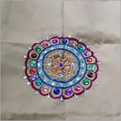 Embroidery Pillow Cover (Round design By NITI CREATION