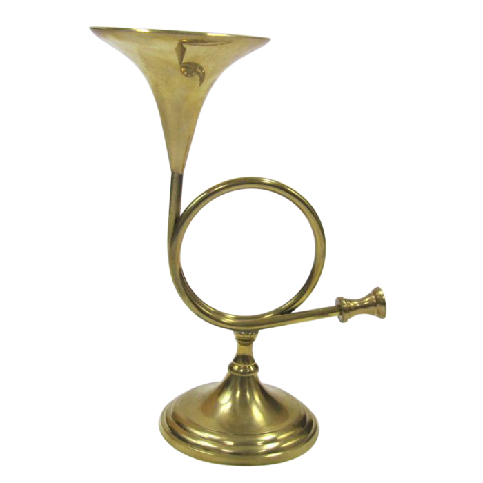 French Horn Candle Holder - Small to Large Sizes, Golden Color, Hand Built, Classical & Modern Style
