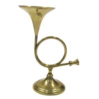 French Horn Candle Holder - Small To Large Sizes, Golden Color, Hand Built, Classical & Modern Style