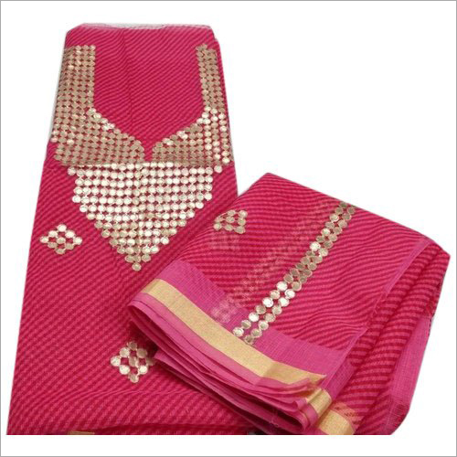 Ladies Cotton Suit Material - 2.4m Kurti, 2.5m Dupatta | Alluring Embroidery, Skin-Friendly, Easy to Stitch