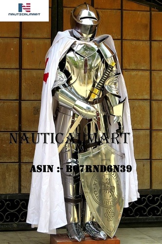 Silver Nauticalmart Knight Suit Of Armor Combat Full Body Armor Halloween Costume Men'S Costumes