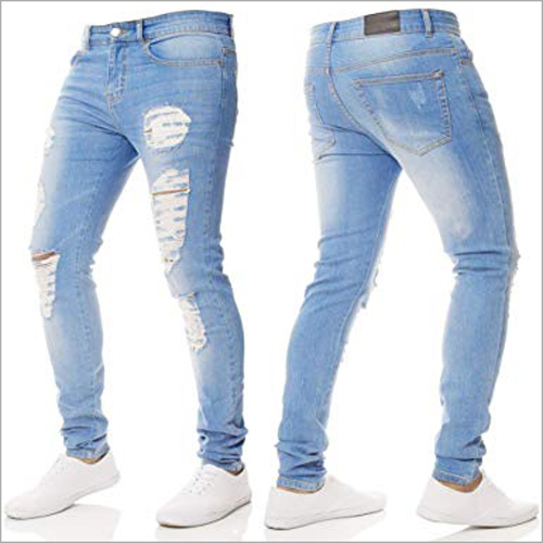 Men's Denim Jean - Heavy Fabric, Light Blue Color | Rugged Design, Regular Fit, Comfortable Shape Adaptation