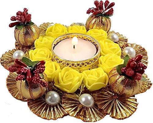 Brass 1 - Cup Tealight Holder Set (Yellow, Pack of 1)