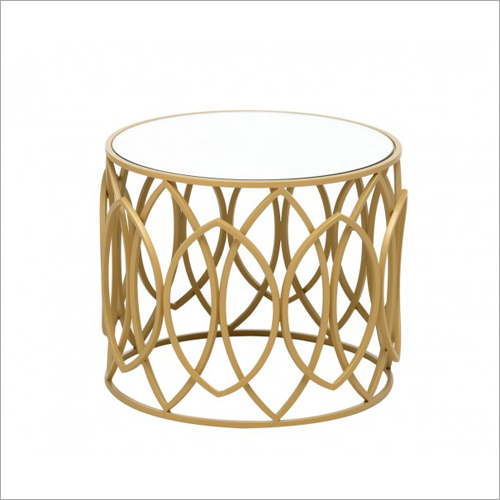 Gold Finish Round Table - Metal & Glass, 24 Inch Diameter, 20 Inch Height | Elegant Design, Durable, Stylish Accent, Easy Assembly