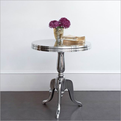 Aluminium Coffee Table - 24" Diameter x 20" Height, Polished Finish | Durable, Lightweight, Stylish, Easy Assembly, Space-Saving, Modern Design