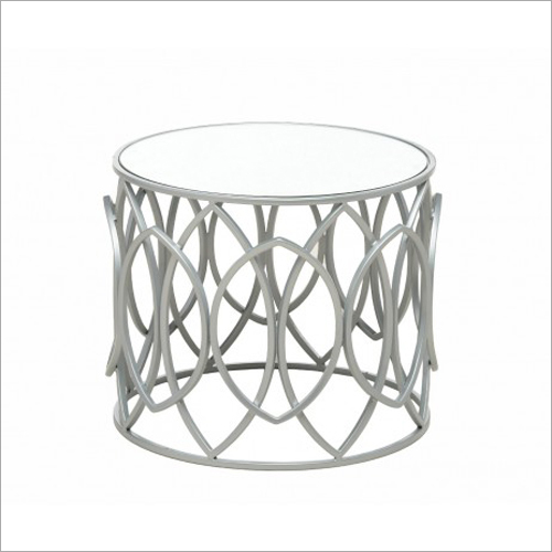 Silver Round Table - Metal, 24 Inch Diameter x 18 Inch Height, Silver Finish | Stylish Design, Durable, Easy Assembly, Versatile, Space Saving, Elegant Look
