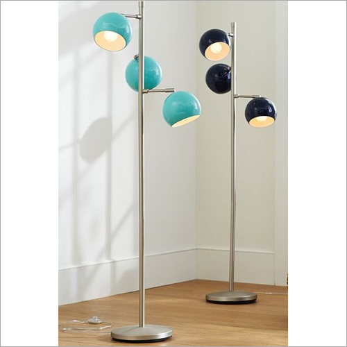 Double Shade Floor Lamp - Metal & Glass, 60 Inches, Teal | Adjustable Height, LED, Energy Efficient, Stylish Design