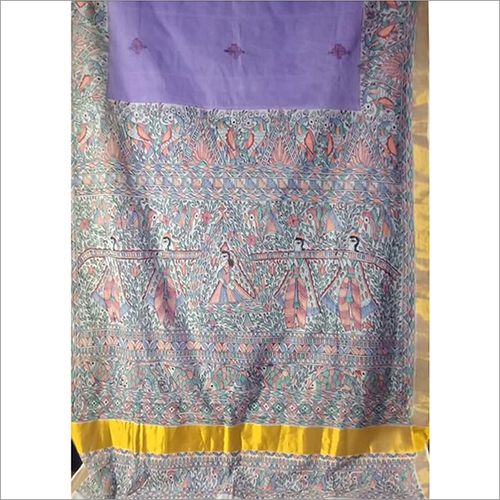 Indian Hand Painted Silk Saree