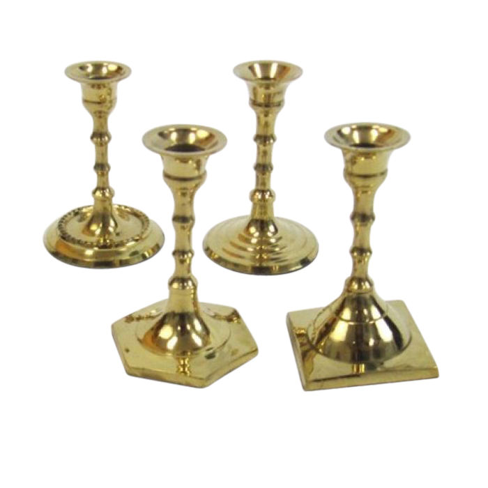 Small Brass Candle Holder Set of four - Small Brass Candle Holder Set of  four Exporter & Manufacturer, Moradabad, India