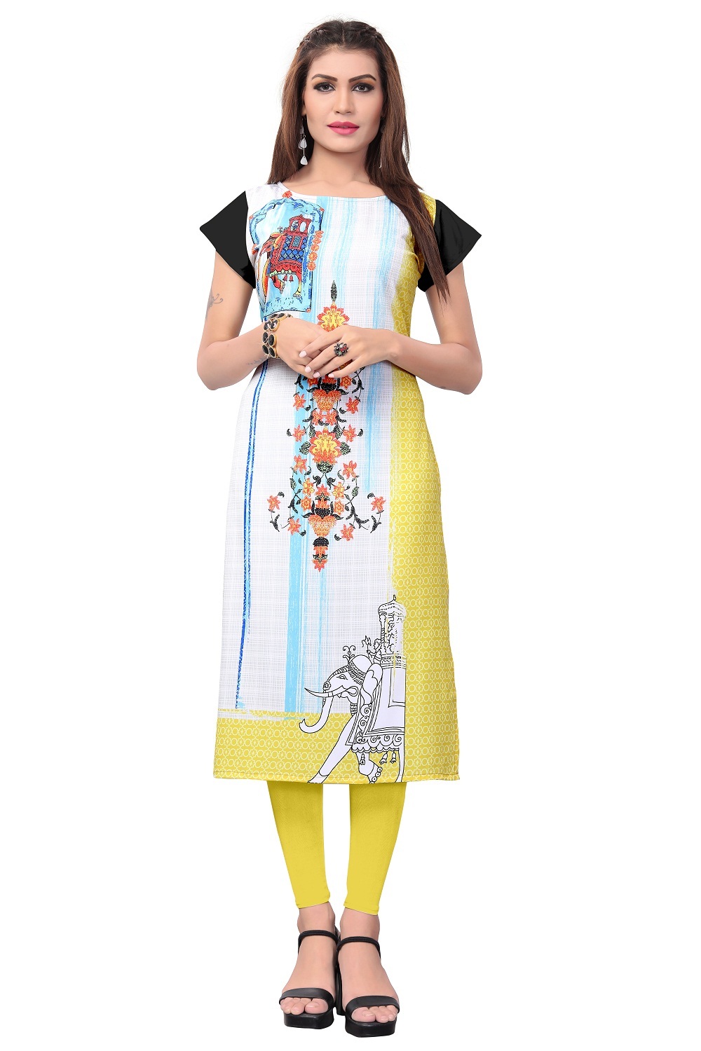 Women's Printed Crepe Kurtis