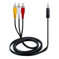 1.5 Meter Male 3.5mm To 3-rca Av Cable - Rated Voltage 5v, Supply Voltage 7-12v | Ideal For Connecting Camcorders, Tvs, And Audio Devices