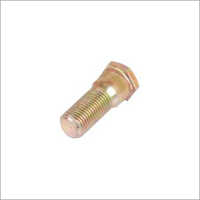 Tractor Front Wheel Lug Bolt - Carbon Steel, Standard Size, Golden Yellow | Zinc Plated, High Load Bearing, Corrosion Resistant, Forged