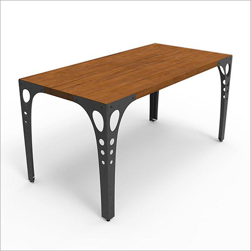 Iron Base Wooden Antique Dining Table