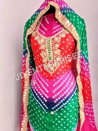 Rajsthani Bandhej Suit Material