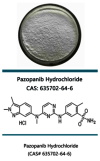 Pazopanib Hydrochloride/pazopanib Hcl/unii-33y9anm545 Cas 635702-64-6 Chemical Name: 5-[[4-[(2