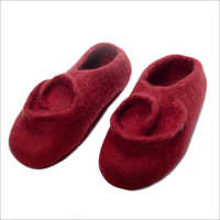 Rose Head Curl Felt Slipper