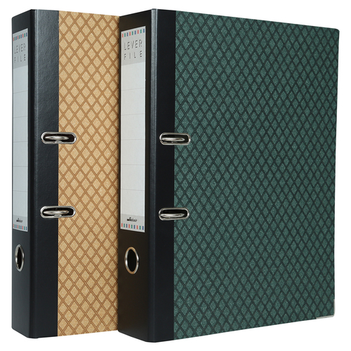 Mahavir Superior- Foolscap Size - Lever Arch File 2 Hole (Cream and Green)