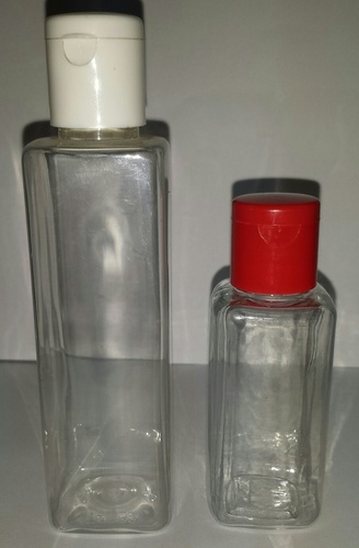 Square Hair Oil Bottle - Plastic Material, Available in 50ml, 100ml, 200ml Sizes | Natural Color, Stylish Square Shape for Modern Storage