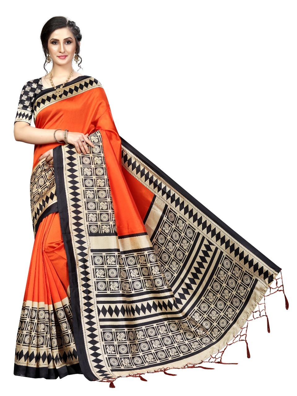 New Fancy Banarasi Art Silk Sarees (Jhalar)