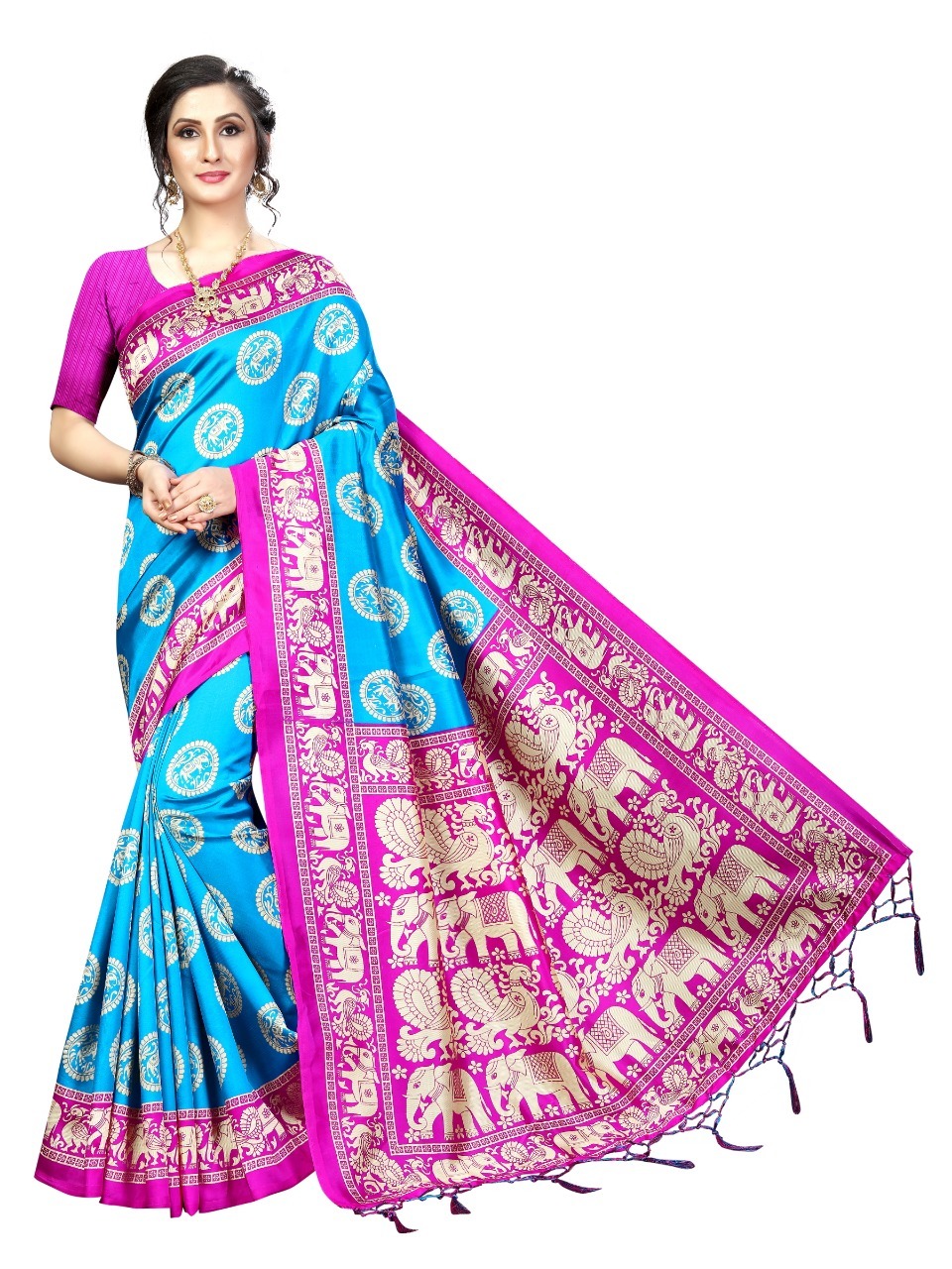 Beautiful Banarasi Art Silk Saree (Jhalar)