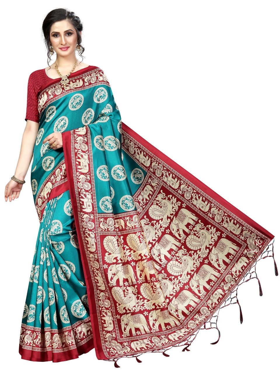 Beautiful Banarasi Art Silk Saree (Jhalar)