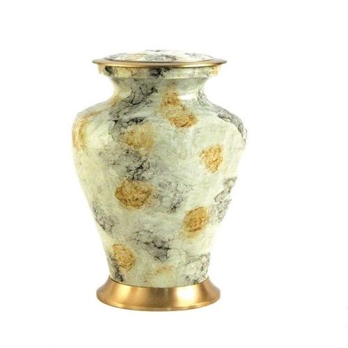 GLENWOOD WHITE MARBLE CREMATION URN-NEW