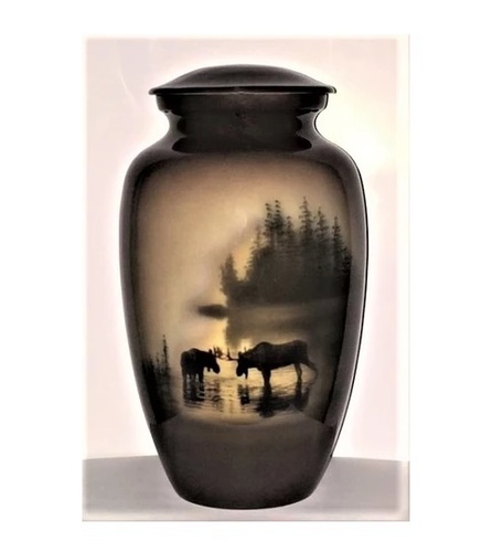 MOOSE IN THE MEADOW CREMATION URN-NEW