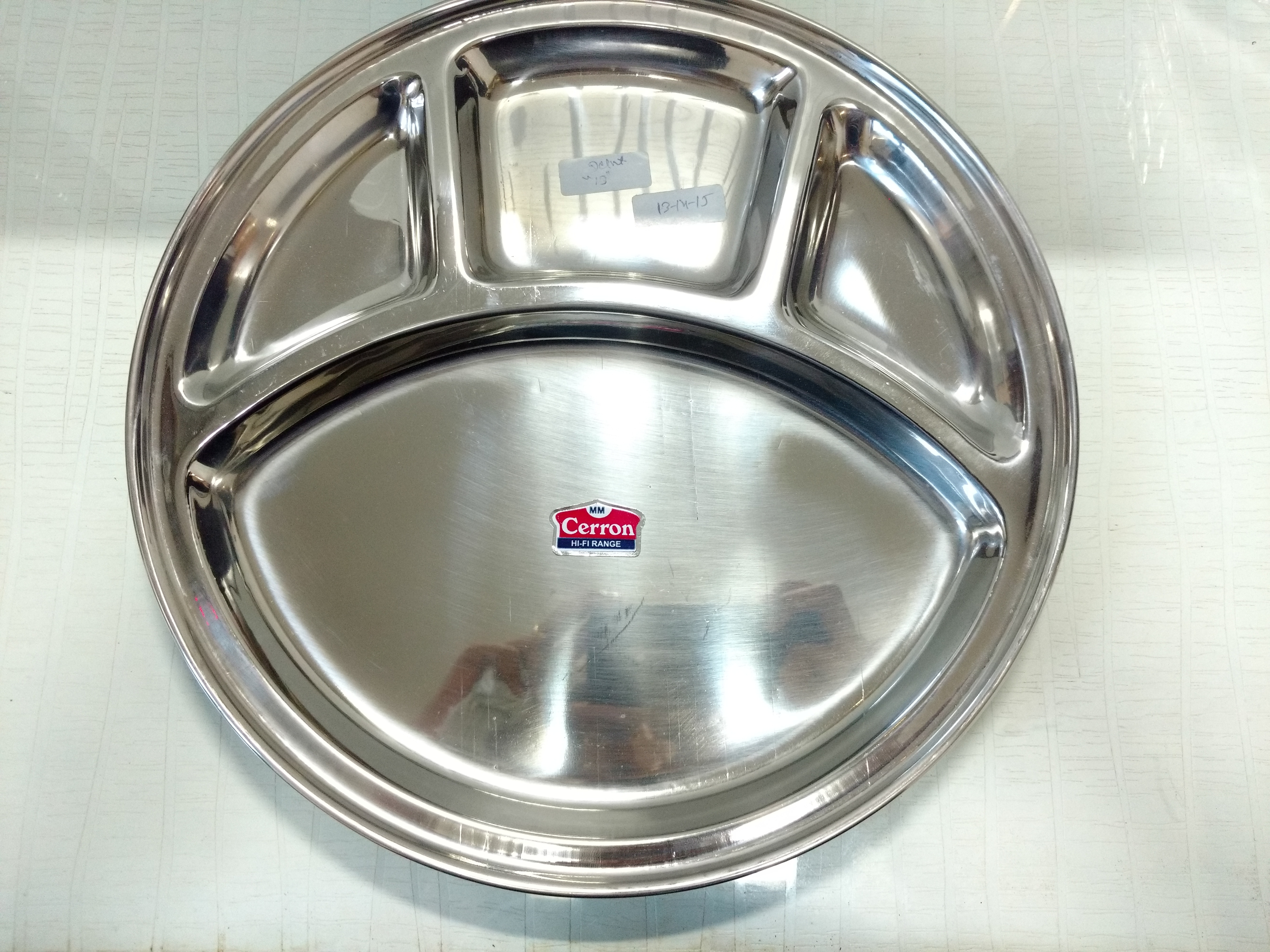 Stainless Steel Four compartment Plate
