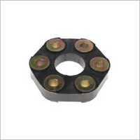 Rubber Coupling - Rubber And Metal, Customizable Dimensions | Black With Metallic Bolts, Smooth Finishing, Medium Hardness, Bolt Mounting